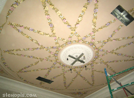 Роспись потолка гостиницы в Санкт-Петербурге