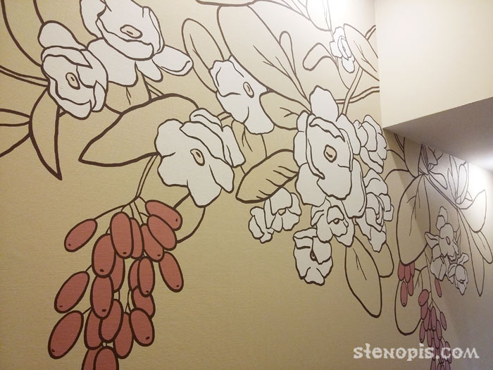 Декоративная роспись стены в салоне красоты